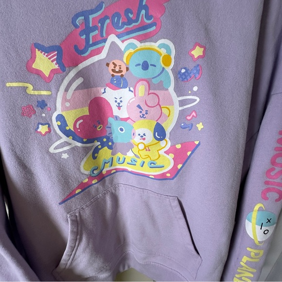 BT21 Lavender Hoodie with Graphic Design size xl - Picture 3 of 12